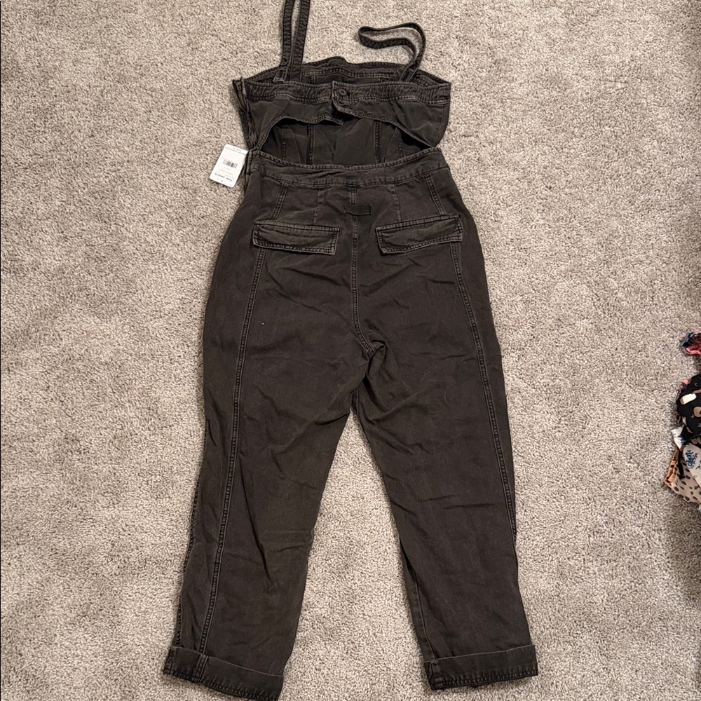 ❤️ Free People Black Cargo Utility Jumpsuit - Picture 3 of 5